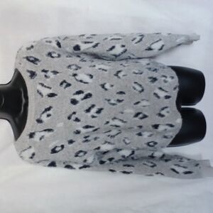 Gray animal print sweater, super soft